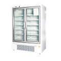 Upright glass door display freezer for supermarket